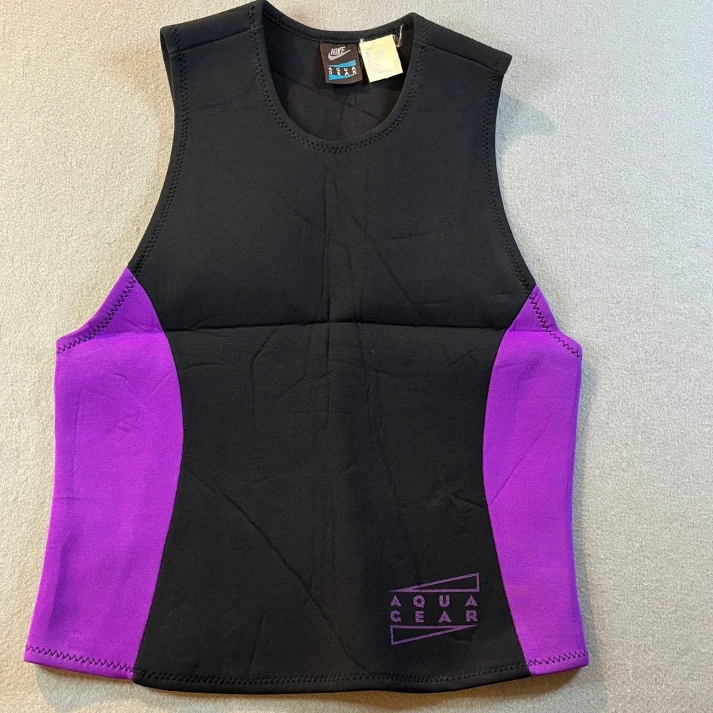 VTG Nike Aqua Gear Wetsuit Set Womens L/XL Purple Black Neoprene 90s Surf Swim